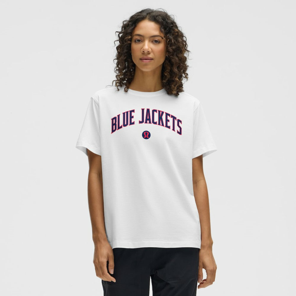 Columbus Blue Jackets - lululemon Women's All Yours Organic Cotton T-Shirt White