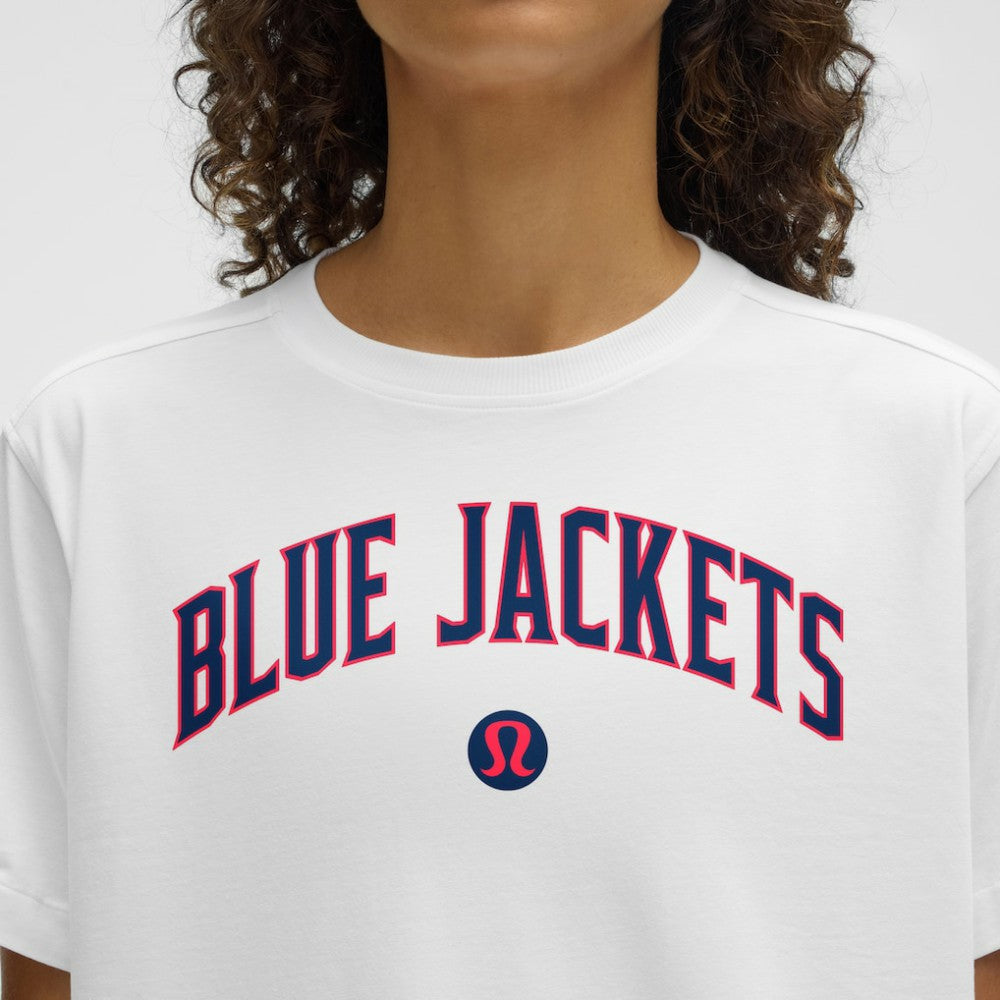 Columbus Blue Jackets - lululemon Women's All Yours Organic Cotton T-Shirt White