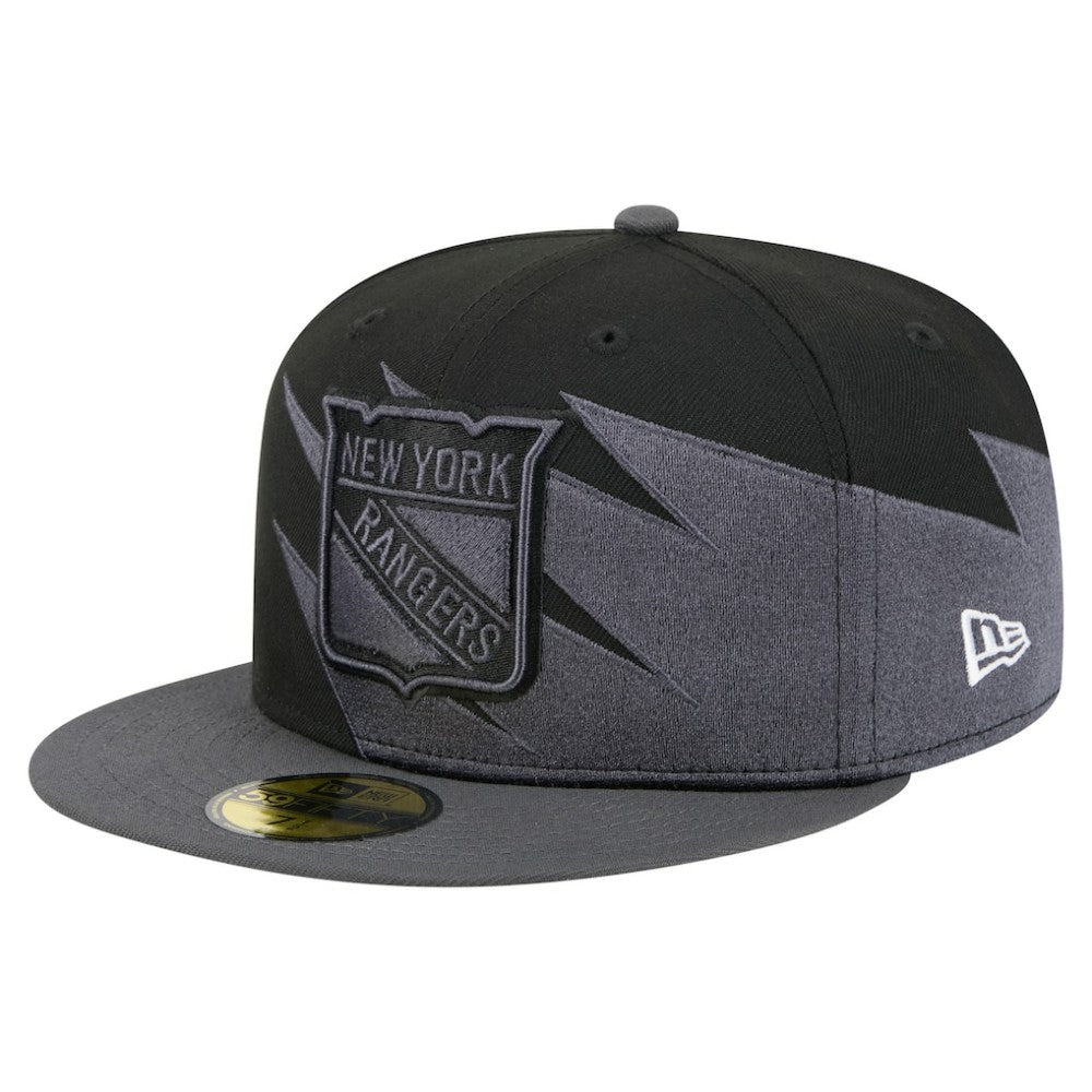 New York Rangers New Era Spikes 59FIFTY Fitted Hat Black