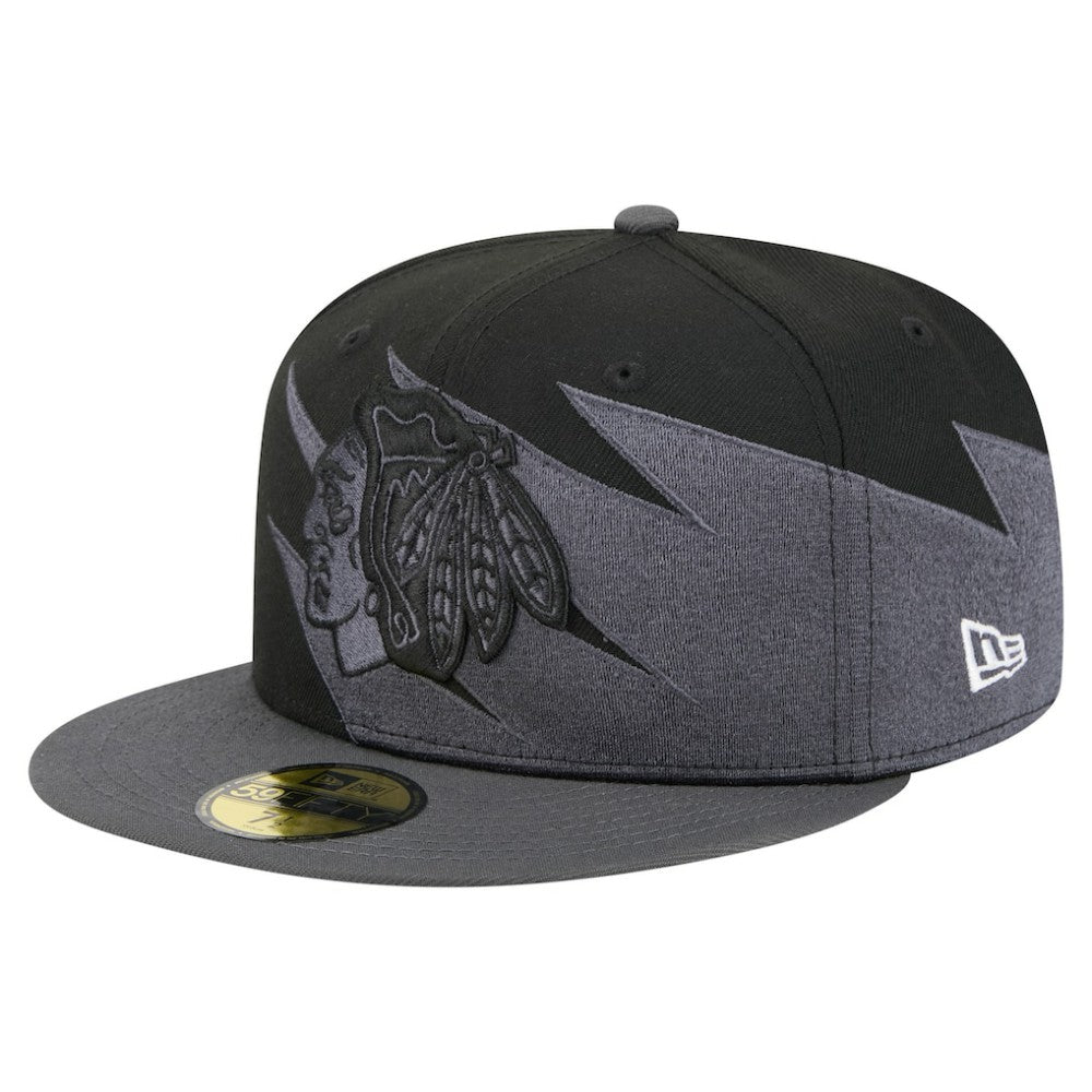 Chicago Blackhawks New Era Spikes 59FIFTY Fitted Hat Black