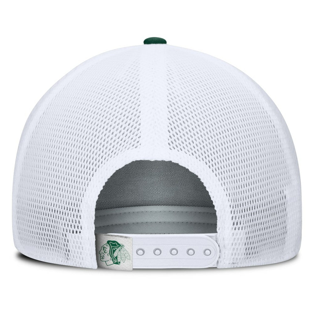 Chicago Blackhawks Fanatics Bermuda A-Frame Adjustable Hat Green/White