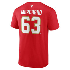 Brad Marchand Florida Panthers - Fanatics Authentic Stack Name & Number T-Shirt Red