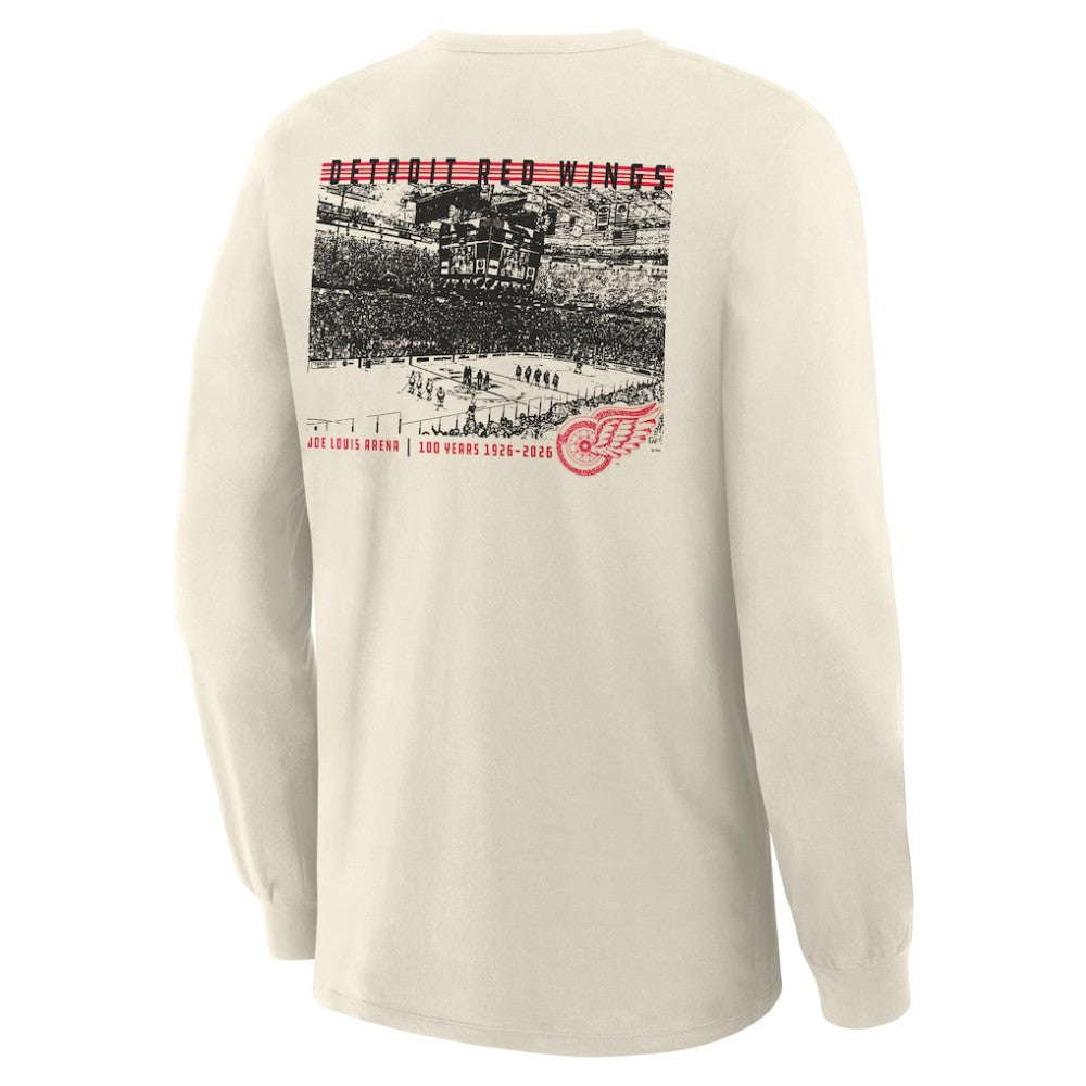 Detroit Red Wings - Fanatics Centennial Legacy Long Sleeve T-Shirt Beige