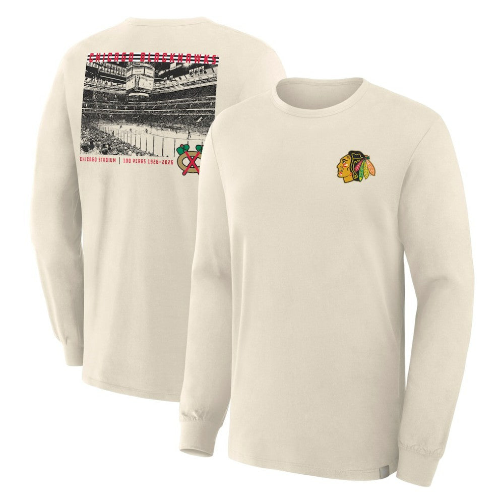 Chicago Blackhawks Fanatics Centennial Legacy Long Sleeve T-Shirt Beige