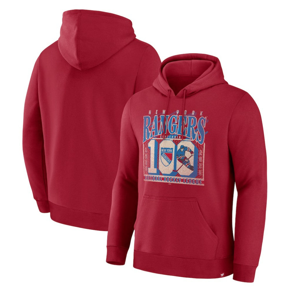 New York Rangers Fanatics Centennial Fleece Hoodie Red