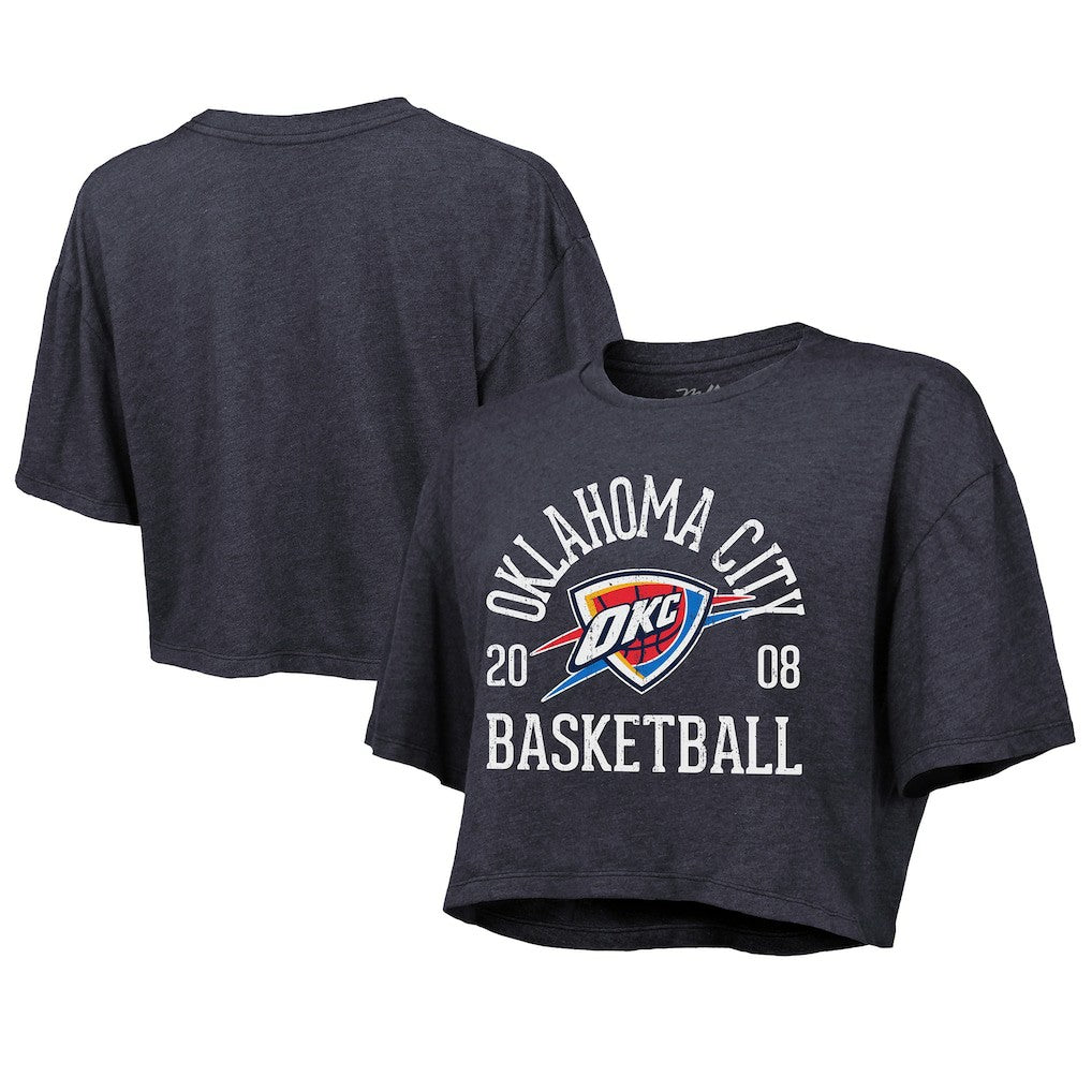 NBA - Oklahoma City Thunder Majestic Threads Women's Boxy Crop Top - Navy