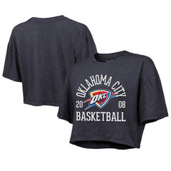 NBA - Oklahoma City Thunder Majestic Threads Women's Boxy Crop Top - Navy