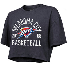 NBA - Oklahoma City Thunder Majestic Threads Women's Boxy Crop Top - Navy