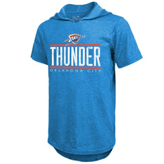 NBA - Oklahoma City Thunder Majestic Threads Tri-Blend Hoodie T-Shirt - Blue