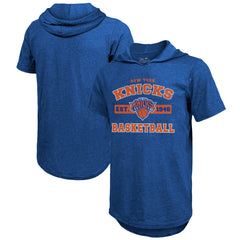 NBA - New York Knicks Majestic Threads Tri-Blend Hoodie T-Shirt - Royal