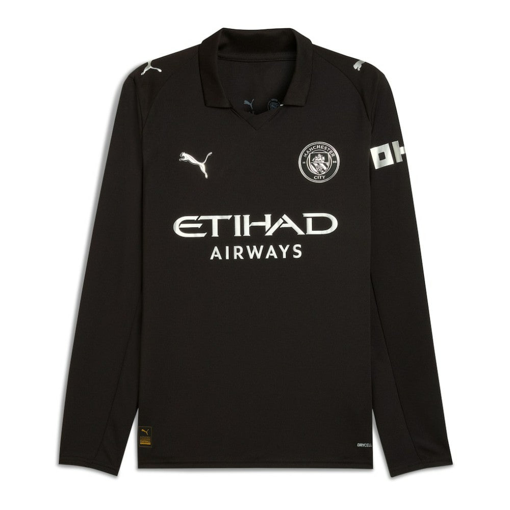 Puma Manchester City 2025/26 Away Replica Long Sleeve Jerseys - Black