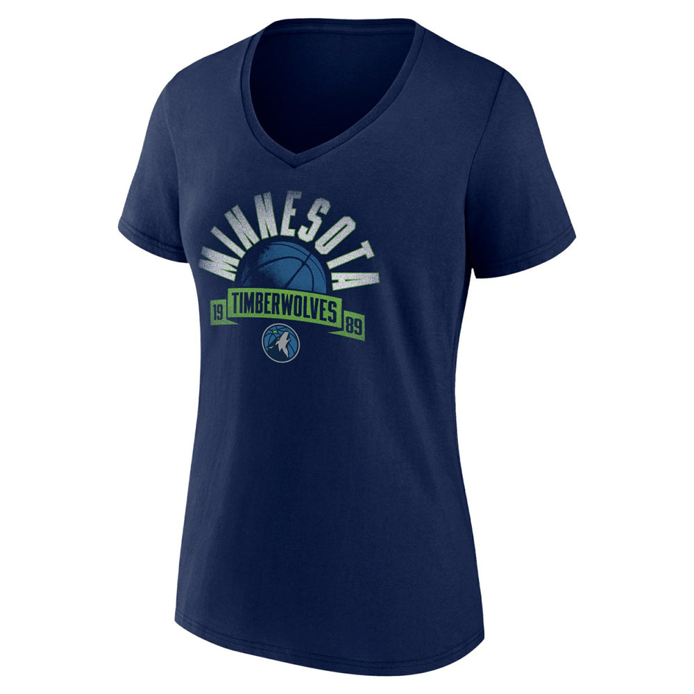 NBA - Minnesota Timberwolves Women's '90s Graphic V-Neck T-Shirt - Navy