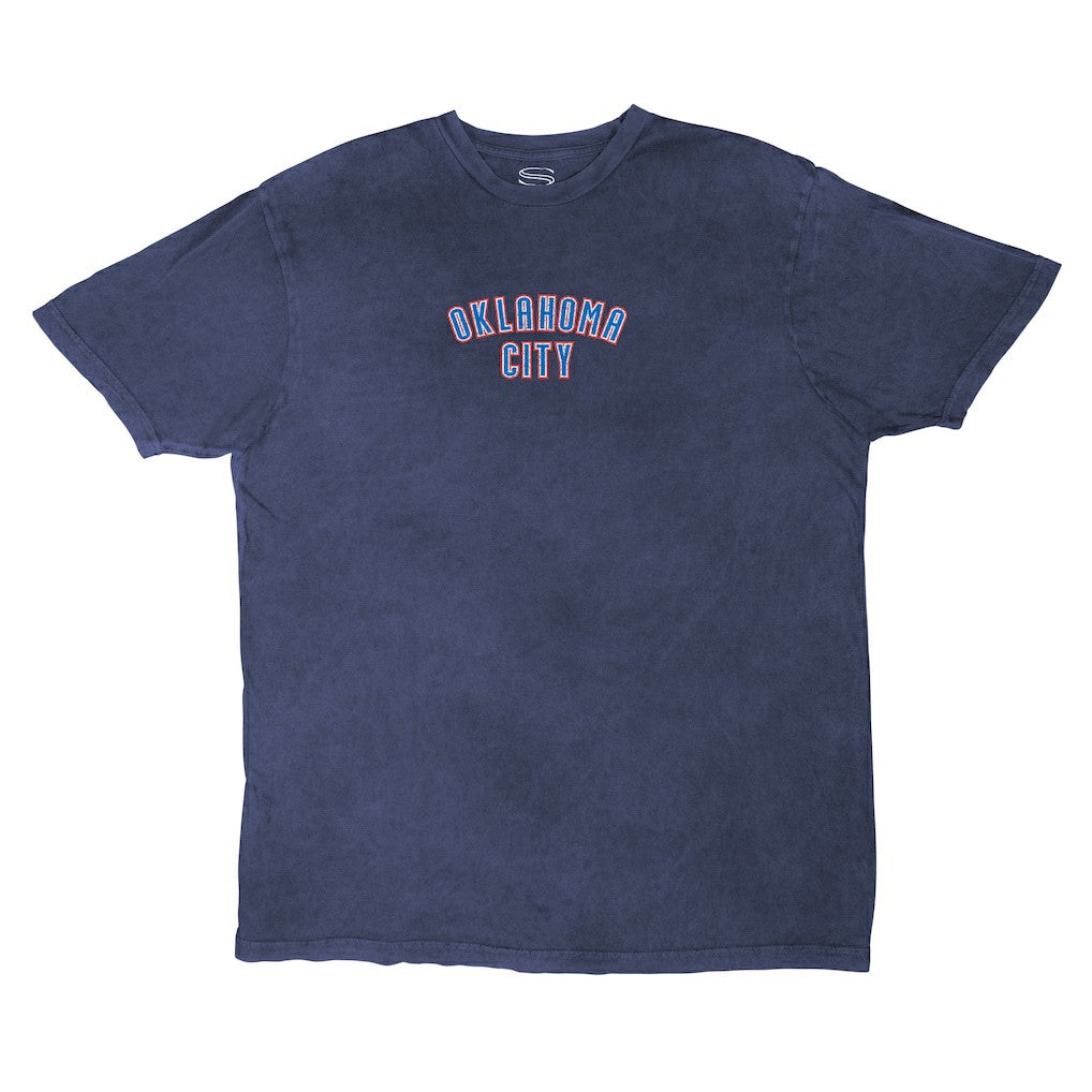 NBA - Oklahoma City Thunder Stadium Essentials Unisex Get Back Oversized Vintage Wash T-Shirt - Denim