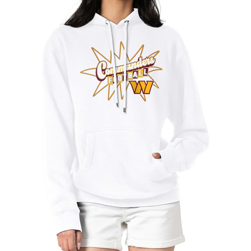 Washington Commanders Starter Women's Drive-In Sign Pullover Hoodie White - NFL