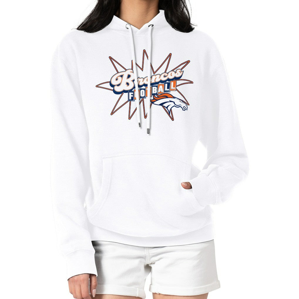 Denver Broncos Starter Women's Drive-In Sign Pullover Hoodie White - NFL