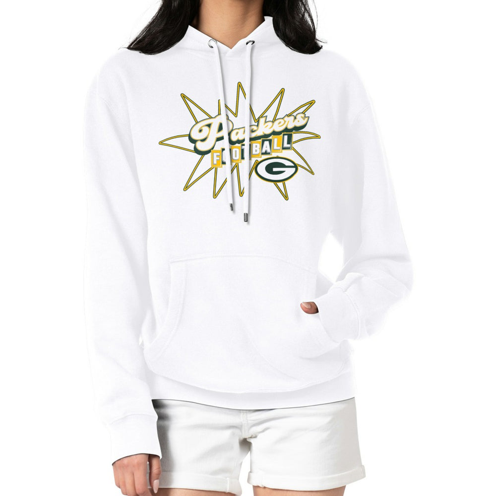 Green Bay Packers Starter Women's Drive-In Sign Pullover Hoodie White - NFL