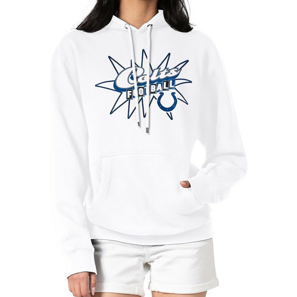 Indianapolis Colts Starter Women's Drive-In Sign Pullover Hoodie White - NFL