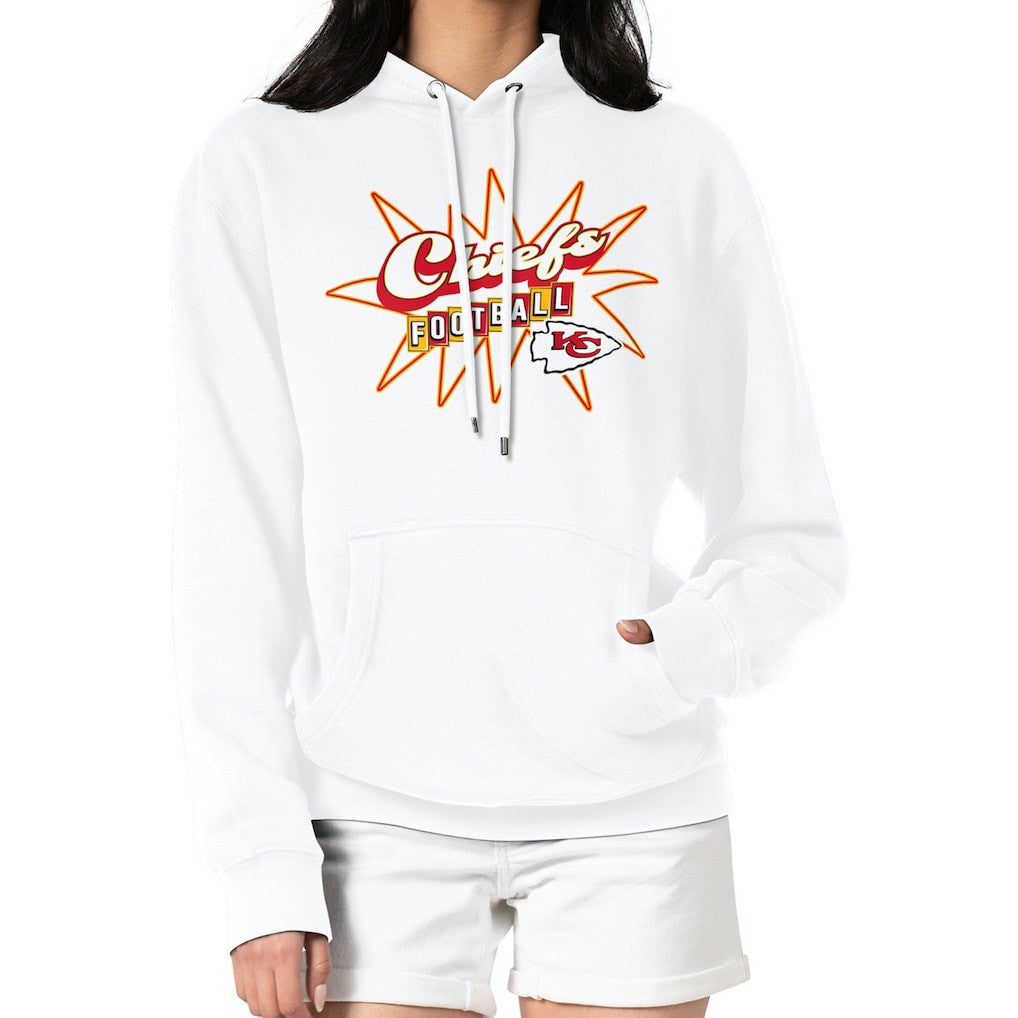 Kansas City Chiefs Starter Women's Drive-In Sign Pullover Hoodie White - NFL
