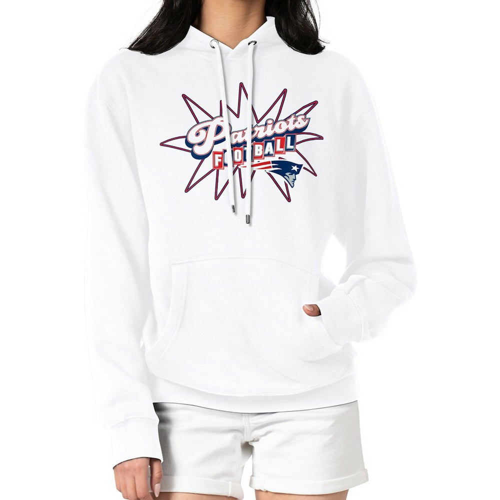 New England Patriots Starter Women's Drive-In Sign Pullover Hoodie White - NFL