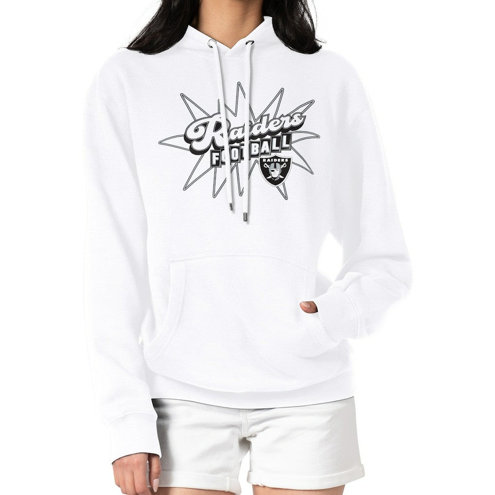 Las Vegas Raiders Starter Women's Drive-In Sign Pullover Hoodie White - NFL