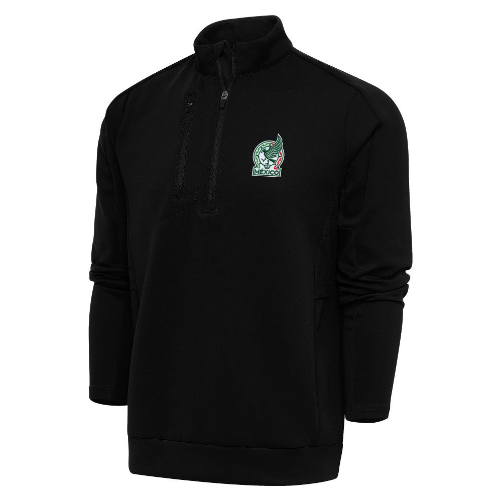 Mexico National Team Antigua Genesis Quarter-Zip Pullover - Black