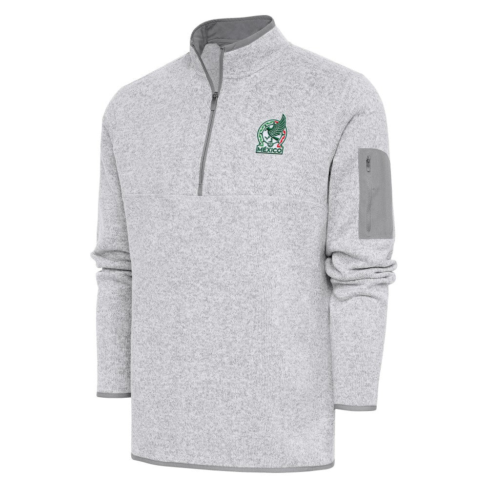 Mexico National Team Antigua Elevate Quarter-Zip Pullover - Heather Gray