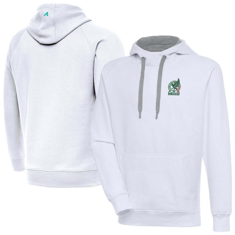 Mexico National Team Antigua Takeover Pullover Hoodie - White