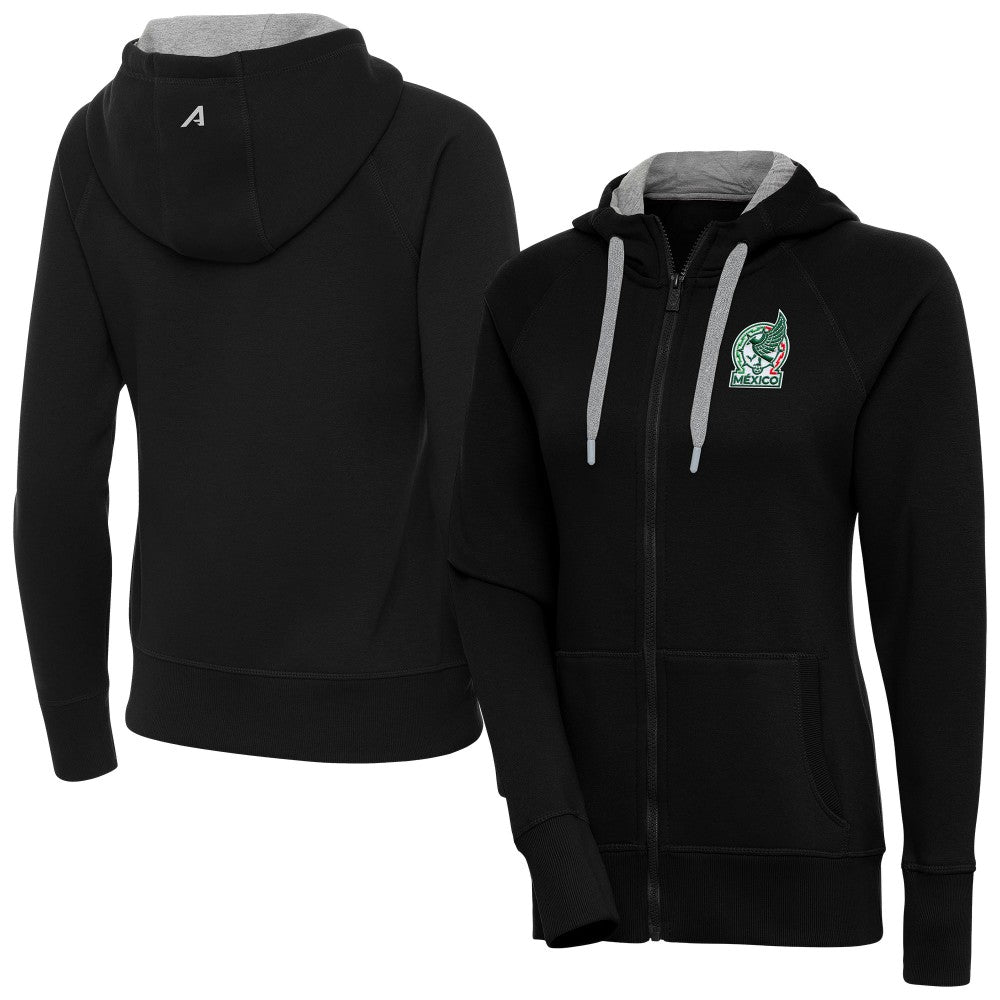 Mexico National Team Antigua Women's Takeover Full-Zip Hoodie - Black