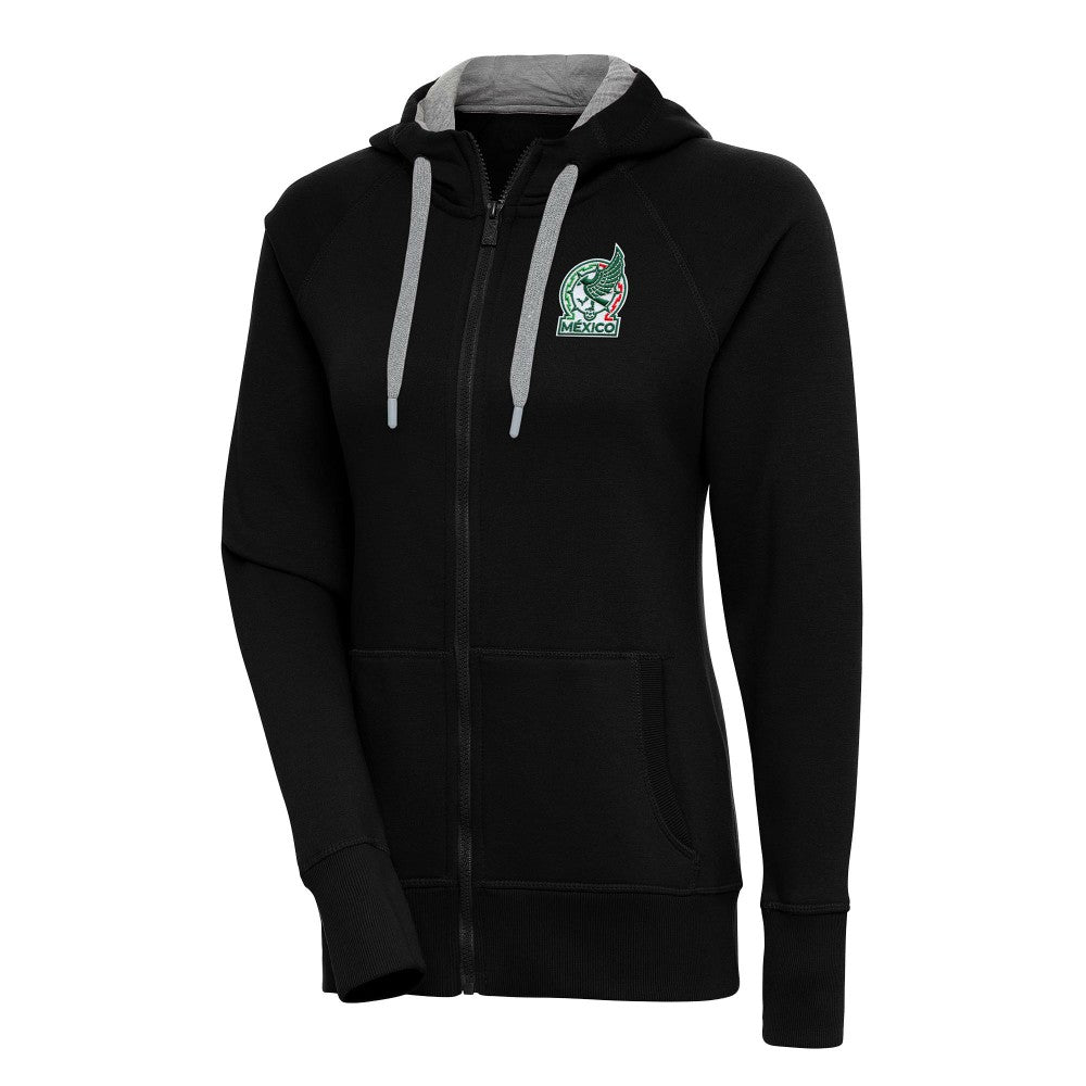 Mexico National Team Antigua Women's Takeover Full-Zip Hoodie - Black