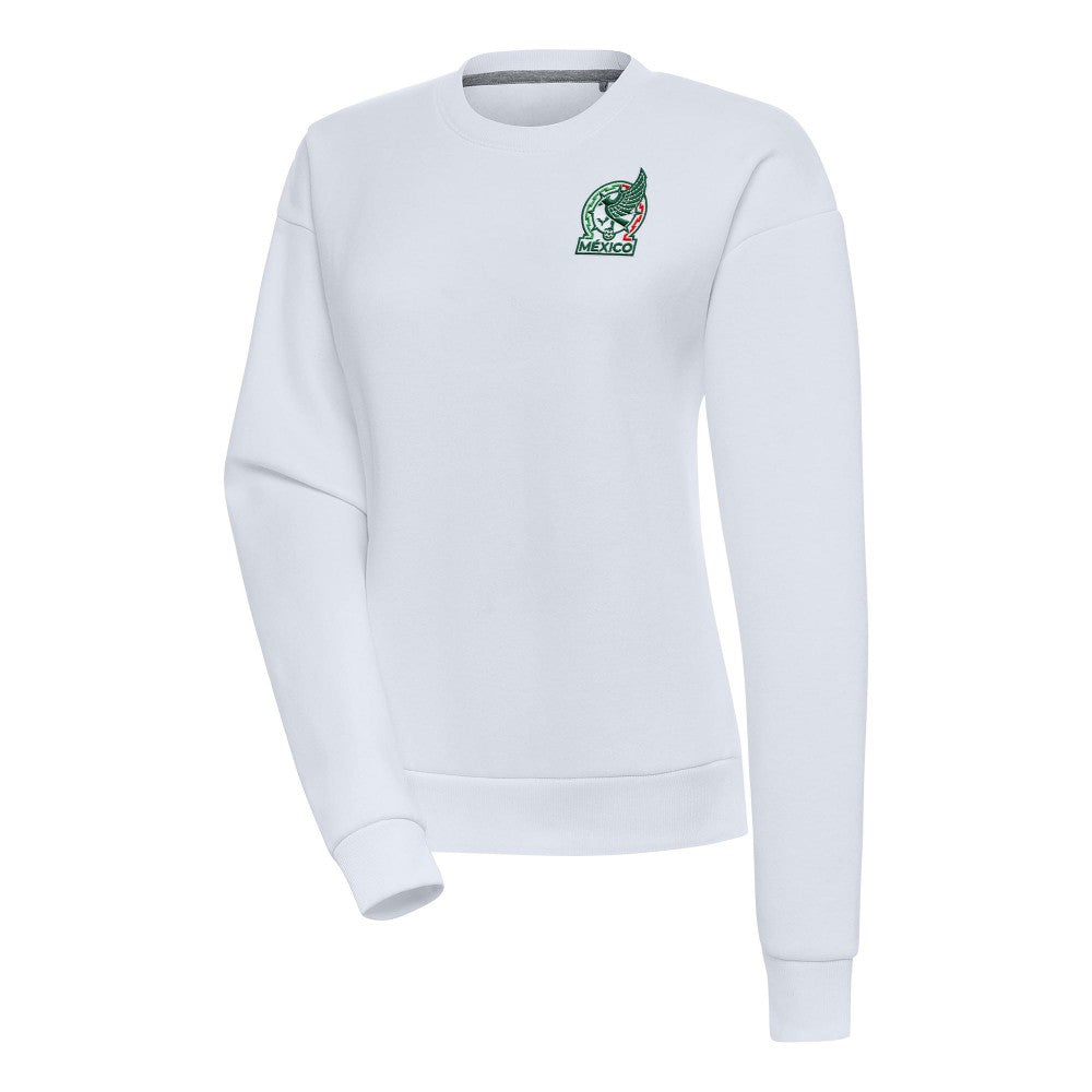 Mexico National Team Antigua Women's Takeover Pullover Sweatshirt - White