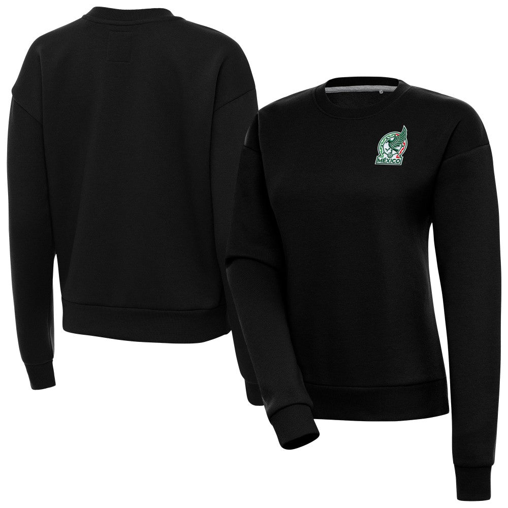 Mexico National Team Antigua Women's Takeover Pullover Sweatshirt - Black