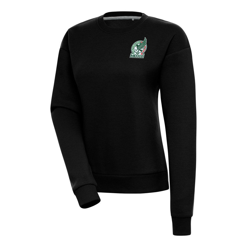 Mexico National Team Antigua Women's Takeover Pullover Sweatshirt - Black