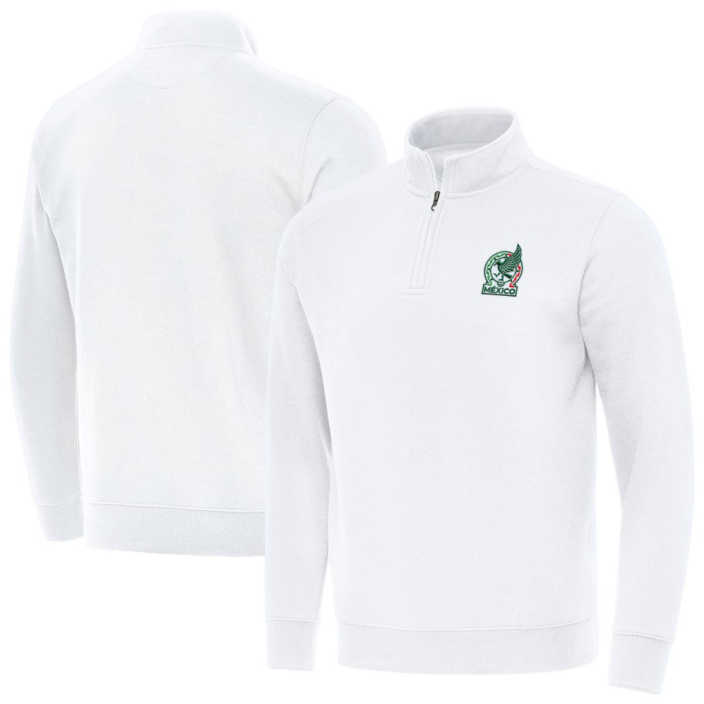 Mexico National Team Antigua Landslide Quarter-Zip Pullover - White