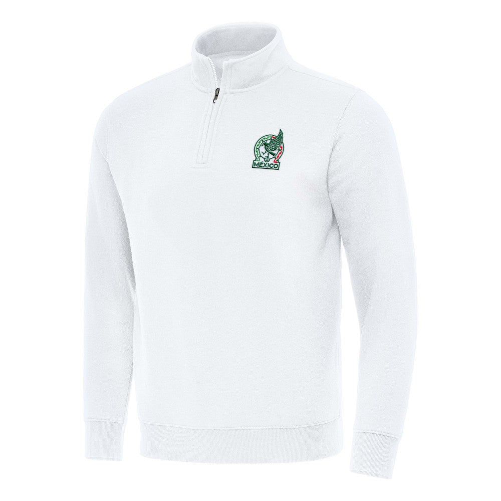 Mexico National Team Antigua Landslide Quarter-Zip Pullover - White