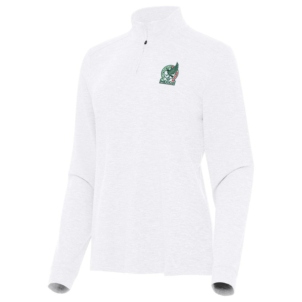 Mexico National Team Antigua Women's Master Quarter-Zip Pullover - White