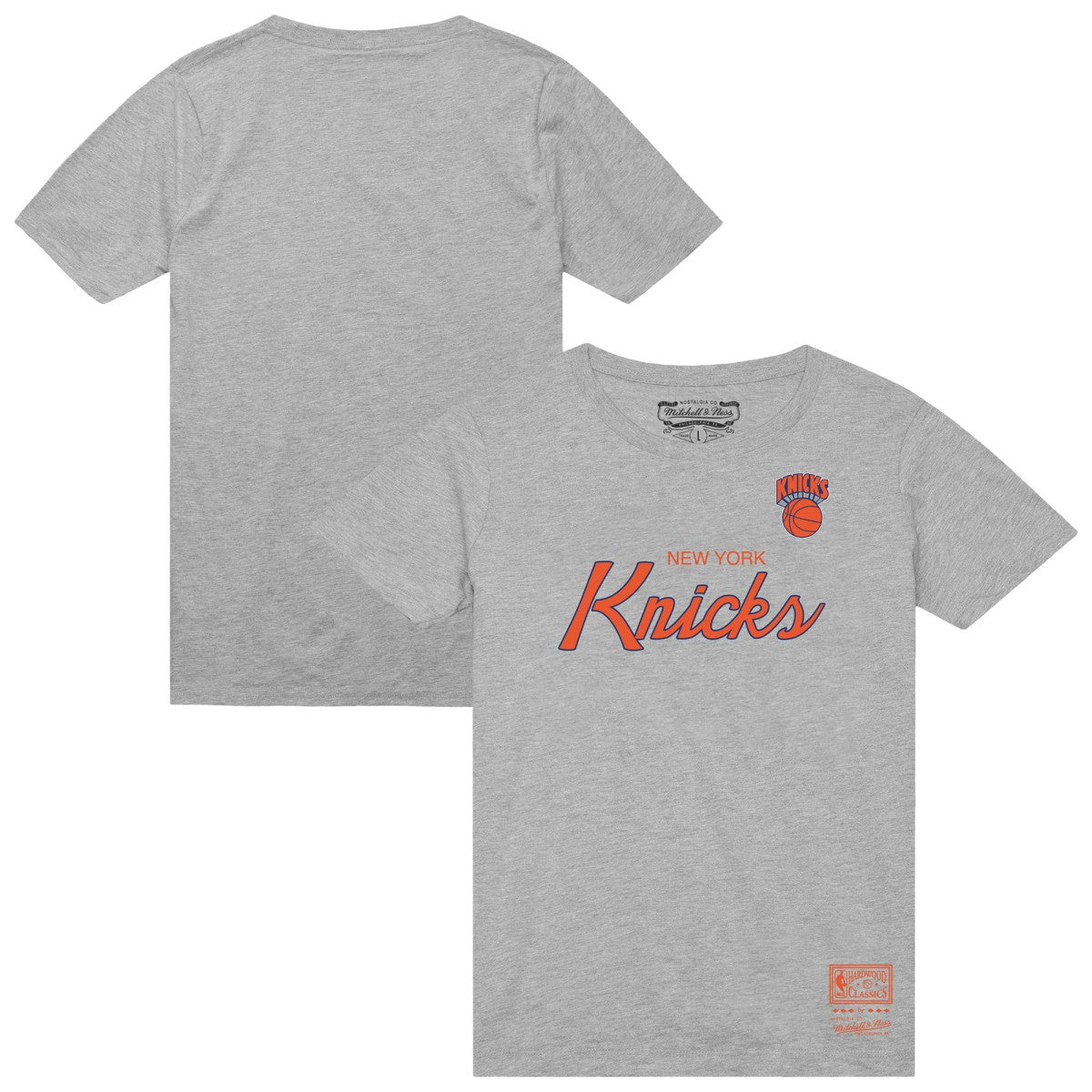 Mitchell & Ness - New York Knicks Big & Tall Hardwood Classics Vintage Wordmark T-Shirt - Heather Gray