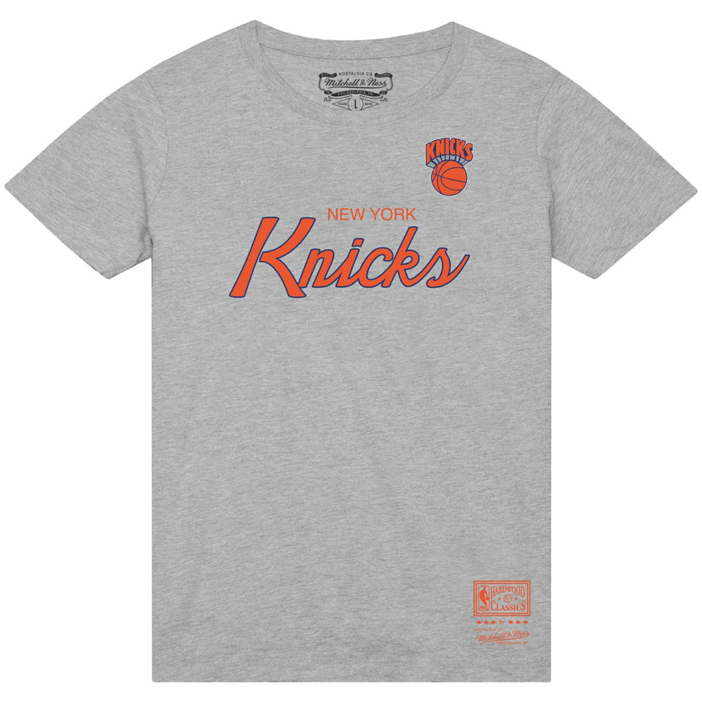 Mitchell & Ness - New York Knicks Big & Tall Hardwood Classics Vintage Wordmark T-Shirt - Heather Gray