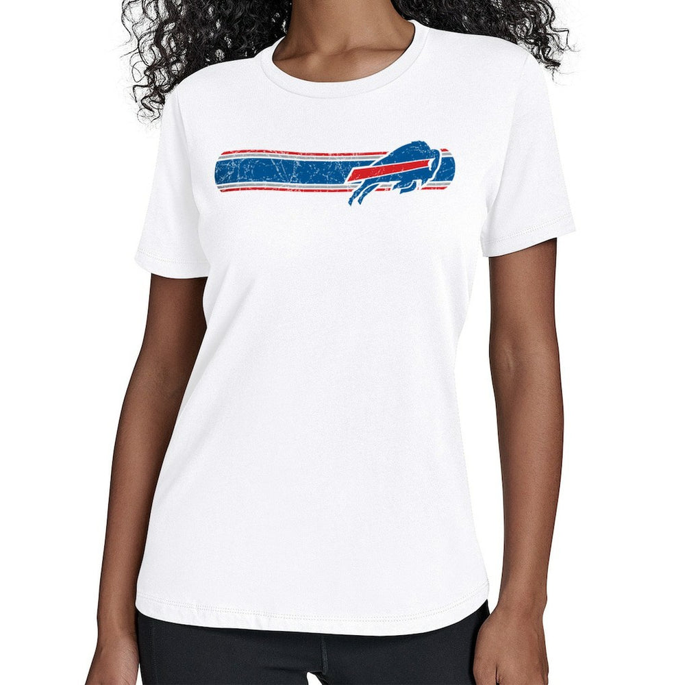 Buffalo Bills Starter Women's Team Stripe T-Shirt White - NFL