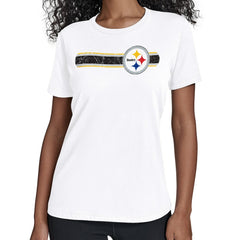 Pittsburgh Steelers Starter Women's Team Stripe T-Shirt White - NFL