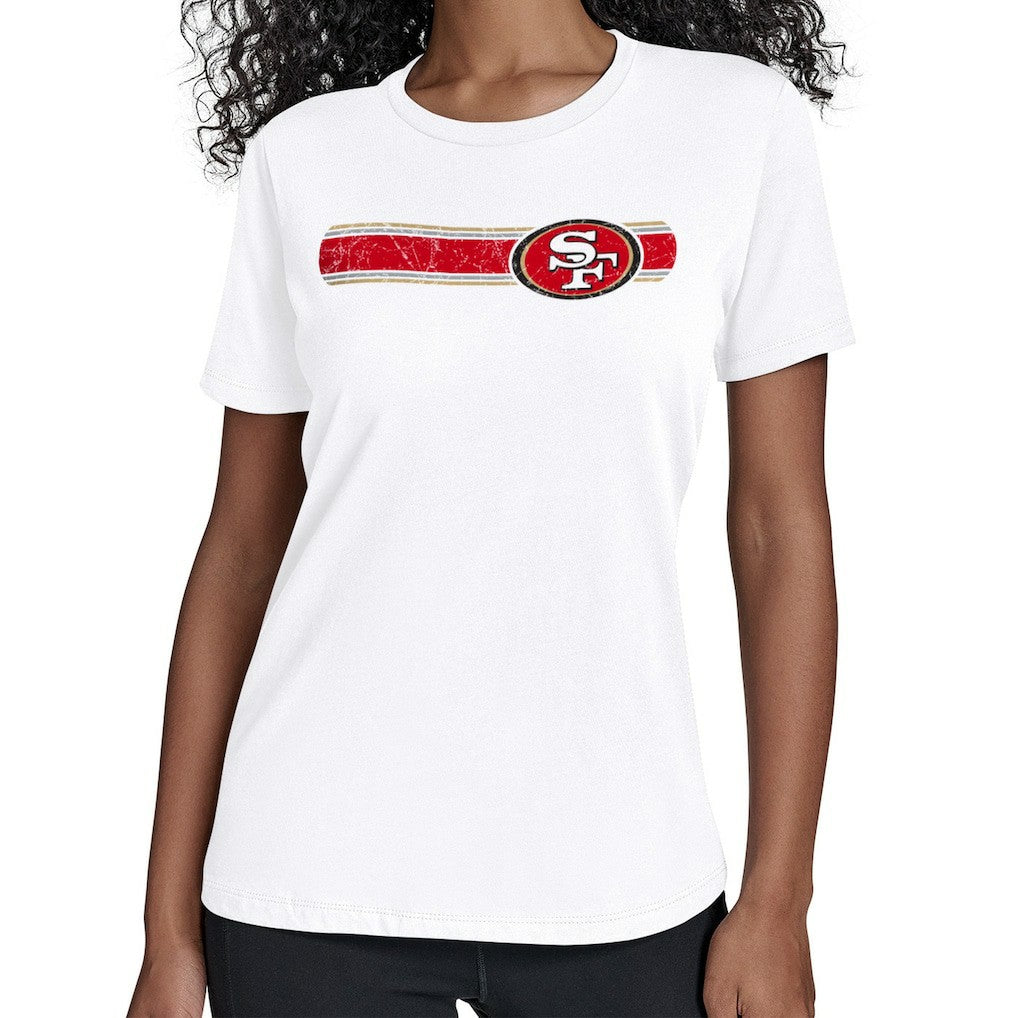 San Francisco 49ers Starter Women's Team Stripe T-Shirt White - NFL