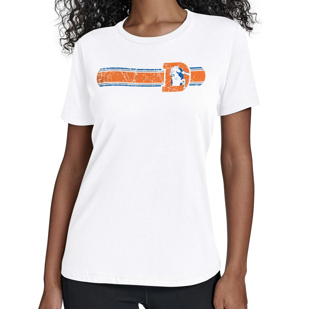 Denver Broncos Starter Women's Throwback Team Stripe T-Shirt White - NFL