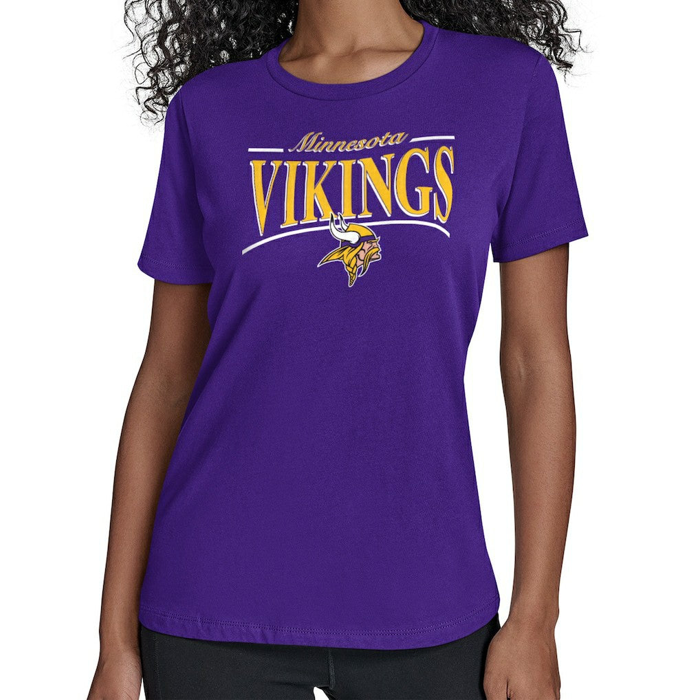 Minnesota Vikings Starter Women's Arch Stripe T-Shirt Purple - NFL