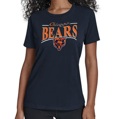 Chicago Bears Starter Women's Arch Stripe T-Shirt Navy - NFL