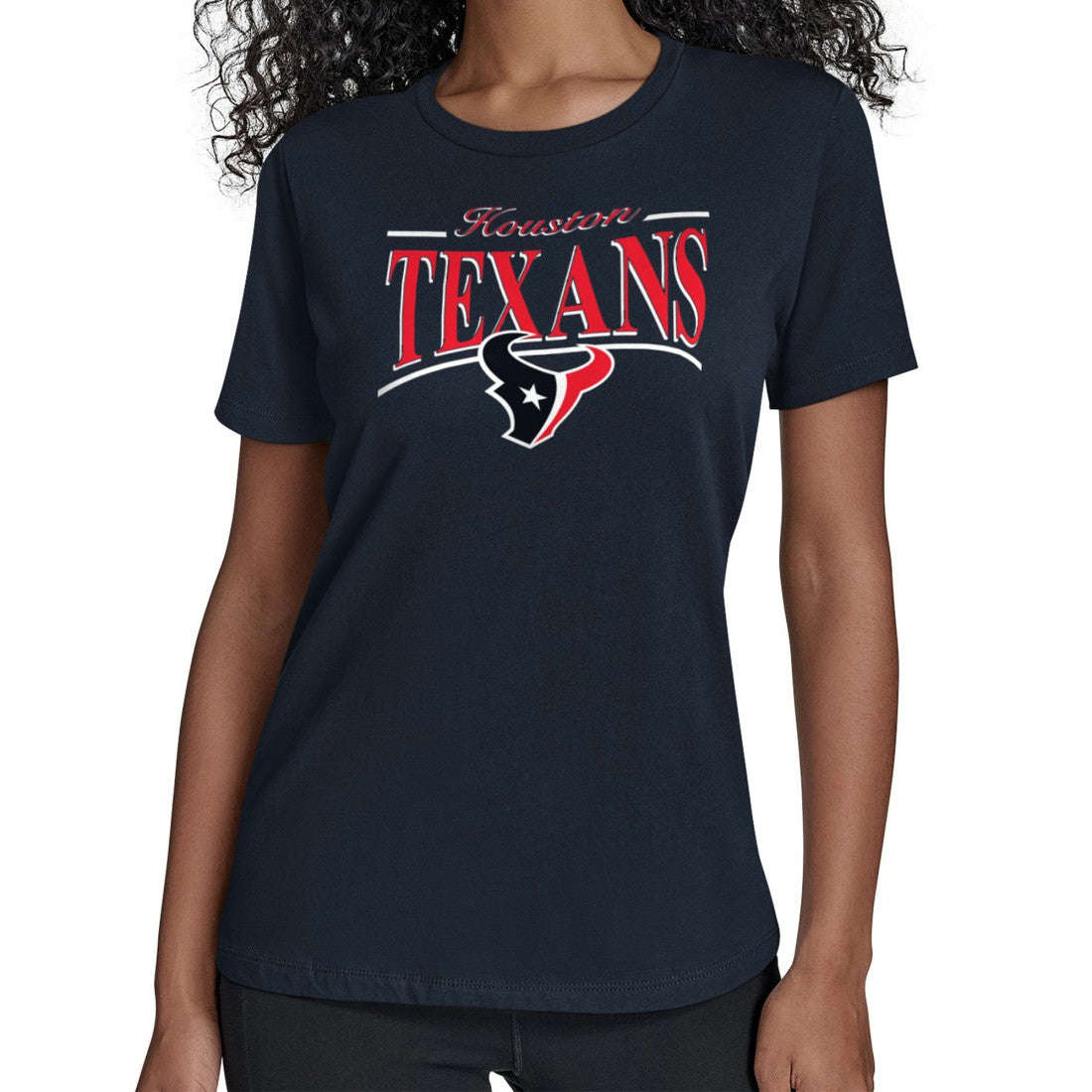 Houston Texans Starter Women's Arch Stripe T-Shirt Navy - NFL