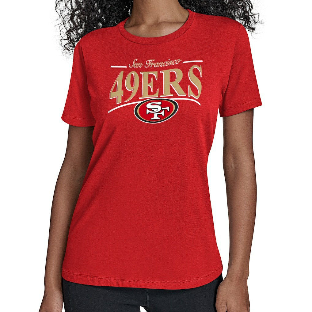 San Francisco 49ers Starter Women's Arch Stripe T-Shirt Scarlet - NFL