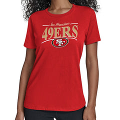 San Francisco 49ers Starter Women's Arch Stripe T-Shirt Scarlet - NFL