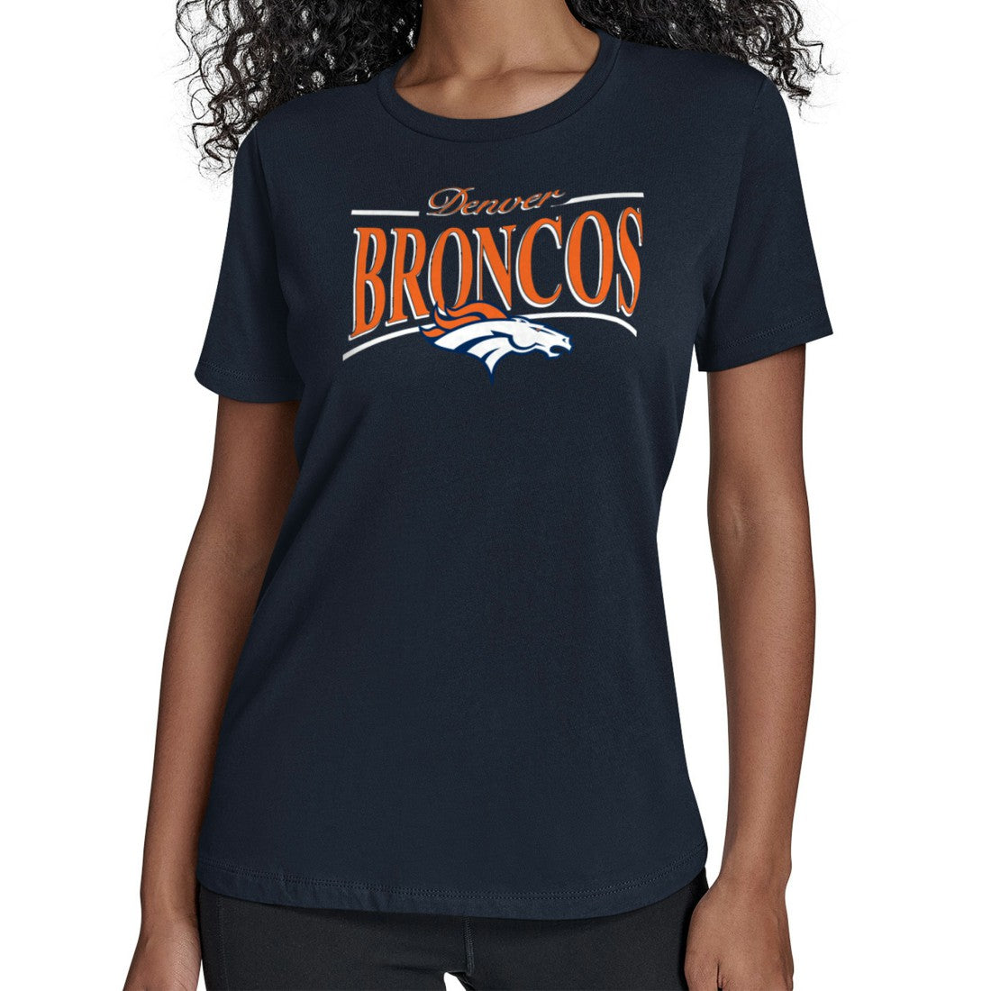 Denver Broncos Starter Women's Arch Stripe T-Shirt Navy - NFL