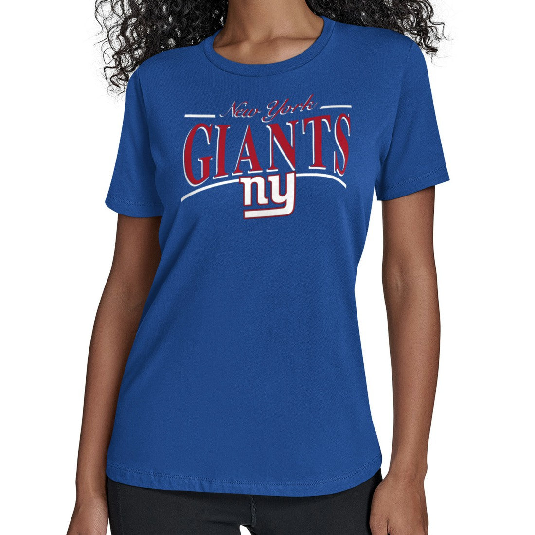 New York Giants Starter Women's Arch Stripe T-Shirt Royal - NFL