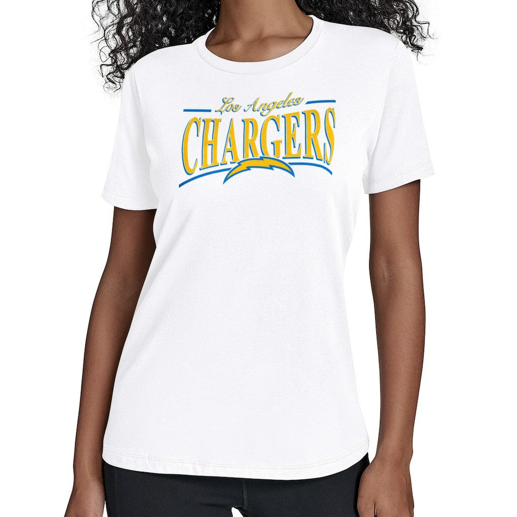 Los Angeles Chargers Starter Women's Arch Stripe T-Shirt White - NFL
