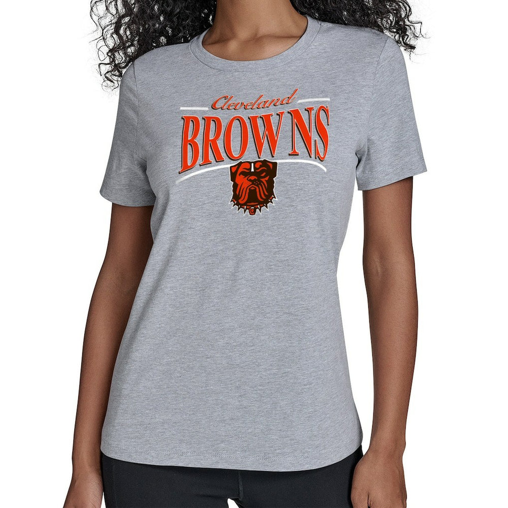 Cleveland Browns Starter Women's Arch Stripe T-Shirt Gray - NFL